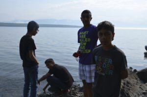 Kids at Yukon lake