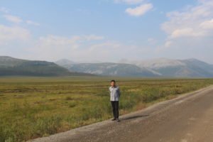 Fields and mountains in Yukon