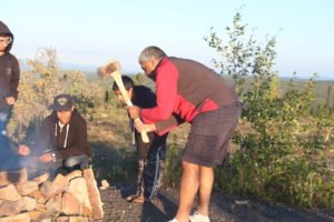 Man chopping firewood