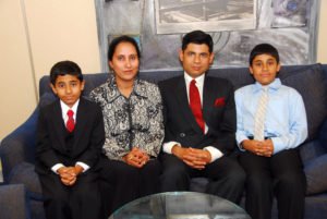 Family dressed in suits