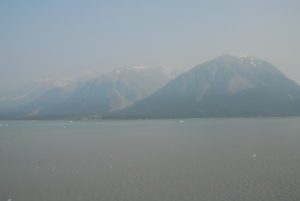 Alaskan mountains and ocean