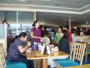 People eating on cruise ship