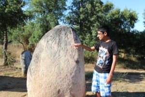Pre-historic men scratched this stone