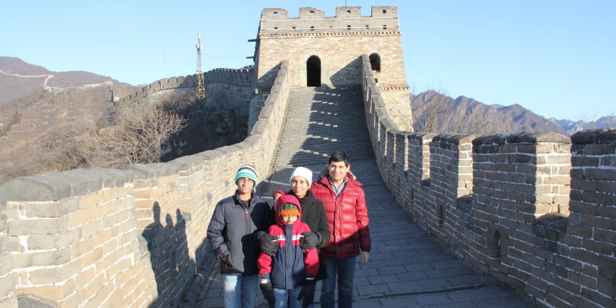 Family on Great Wall of China